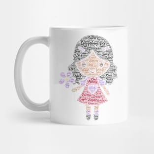 What are Little Girls made of Word Cloud Art Mug